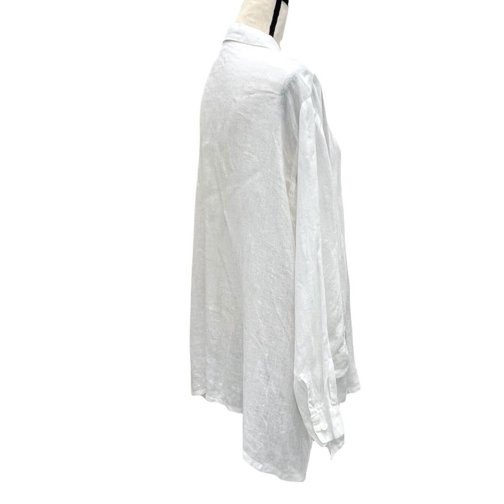 CP SHADES WHITE LINEN TUNIC LENGTH SHIRT/JACKET - SHACKET - Picture 5 of 11